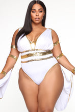 Load image into Gallery viewer, Glow Up Goddess 3 Piece Costume Set - White/Gold
