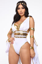 Load image into Gallery viewer, Glow Up Goddess 3 Piece Costume Set - White/Gold
