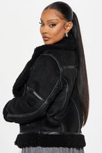 Load image into Gallery viewer, Mielle Faux Suede Aviator Jacket - Black
