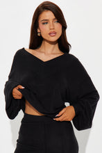 Load image into Gallery viewer, Simple Favor Hacci Flare Leg Pant Set - Black
