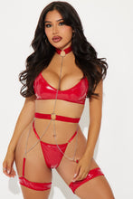 Load image into Gallery viewer, Roxy Bondage Vinyl 3 Piece Set - Red
